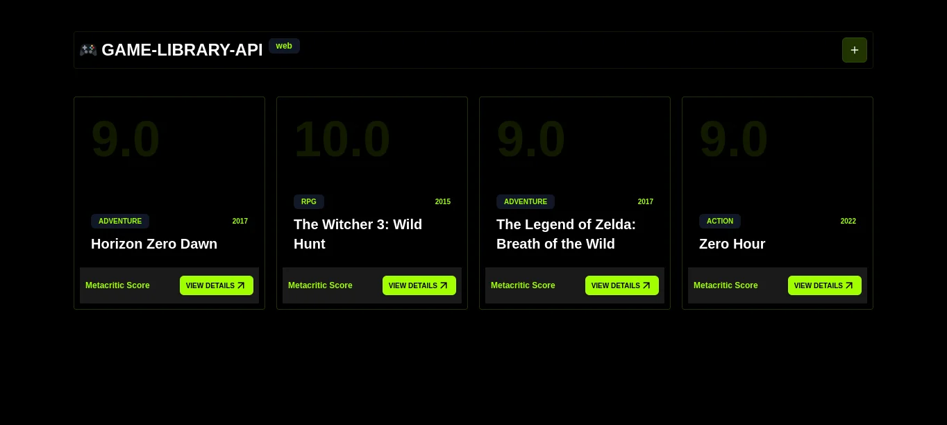 Game Library API - WEB